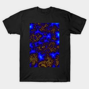 Blue Lightning Storm Abstract T-Shirt